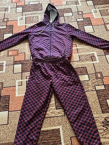 гуччи: Спортивный костюм с капюшоном и принтом монограмм. - Комплект: худи — 1