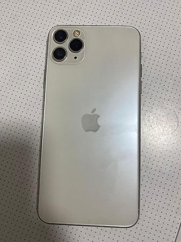 IPhone 11 Pro Max, Б/у, 64 ГБ, Серебристый, Защитное стекло, Чехол, 72 %