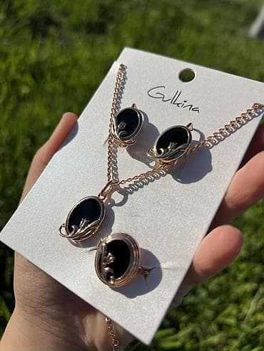 фурнитуру для бижутерии: Дубайская бижутерия💎 Набор украшений Gulkina с черным овалом и — 6