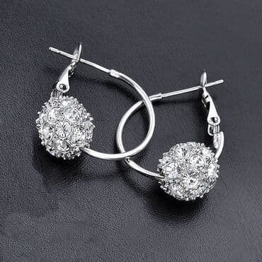 украшение шампанского для свадьбы: ✨ Изысканные серьги-кольца У с россыпью сияющих кристаллов — — 4