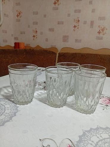 Стаканы стеклянные, набор 4 шт. - Классическая гранёная форма с