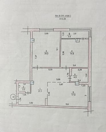 аламидин дом: 3 комнаты, 85 м², Элитка, 7 этаж, Евроремонт — 8