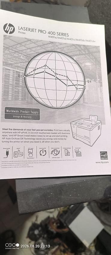 uv printer: HP LaserJet Pro 400 M401dn — монохромный лазерный принтер с сенсорным — 4