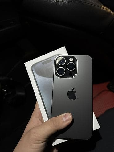 IPhone 15 Pro, Б/у, 128 ГБ, Black Titanium, Коробка, 87 %