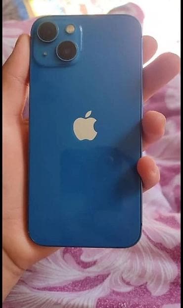 IPhone 13, Б/у, 128 ГБ, Синий, Чехол, 100 %
