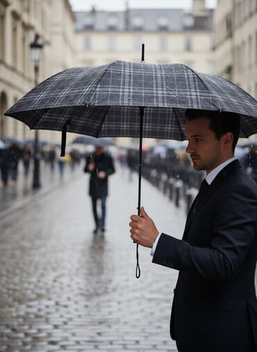 Зонт, Зонт-трость, Механический, Б/у, Унисекс