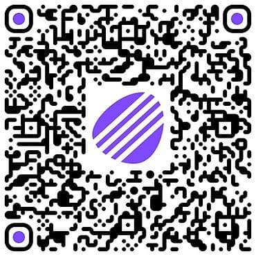 QR‑код с логотипом в фиолетовых тонах - Тип: статический/динамический at lalafo.kg QR‑код с логотипом в фиолетовых тонах - Тип: статический/динамический