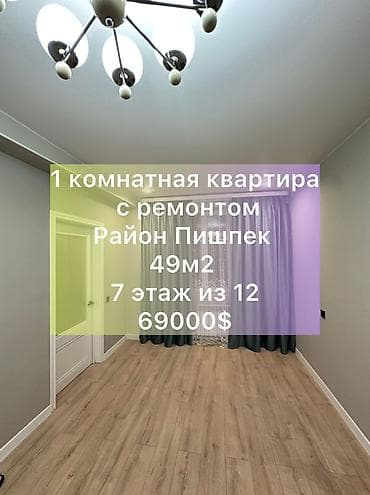Квартиры: 1 комната, 49 м², Элитка, 7 этаж, Дизайнерский ремонт — 1