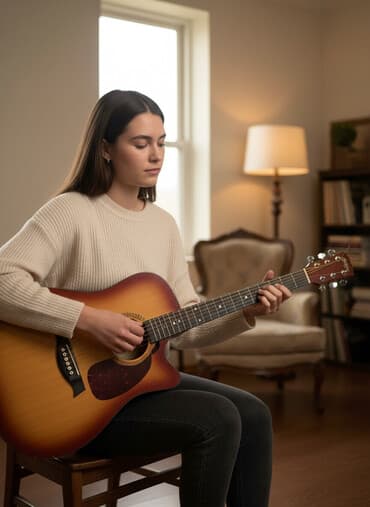 Барабаны: Акустическая гитара дредноут с вырезом (cutaway) в стиле sunburst. - — 1