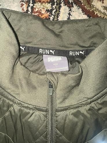 nike tech flecee: Жилетка PUMA RUN (мужская), размер S (Asia), цвет хаки/оливковый. - — 3