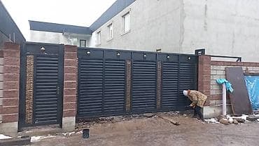 слиф: Металлические уличные откатные ворота с калиткой - Конструкция — 1