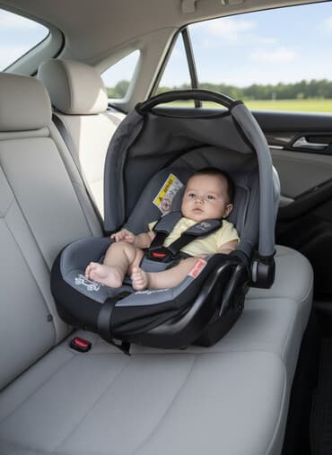 детская сидушка на велосипед: Автокресло, цвет - Серый, Б/у — 1