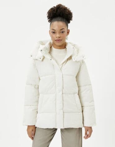 шерстяные кофты женские больших размеров: Пуховик женский, светло‑молочный (айвори). Новый,размер Л,подойдет и — 5