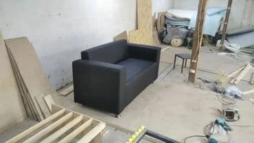 диваны лофт: Комплект мягкой мебели, Новый, Бесплатная доставка, цвет - Черный — 4