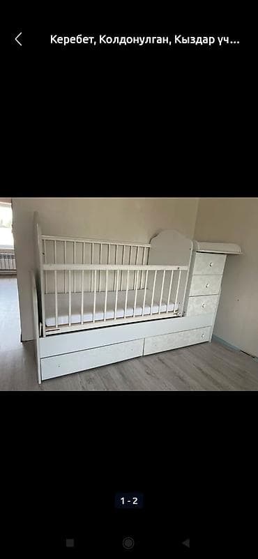 Детская кровать трансформер, Б/у, Другой тип, цвет - Белый