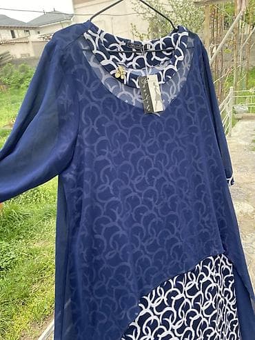 Повседневное платье, Турция, Лето, Длинная модель, Шифон, L, XL