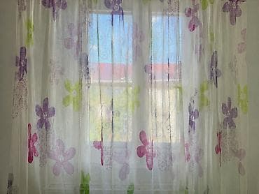 Тюль с цветочным принтом Длина: 240см Ширина: 280см - Полупрозрачная