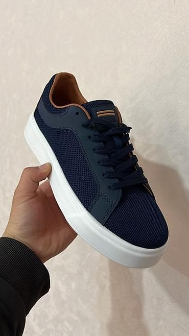 лининг кроссовка: Мужские кеды Zegna - Цвет: темно‑синий (верх), белая подошва — 2