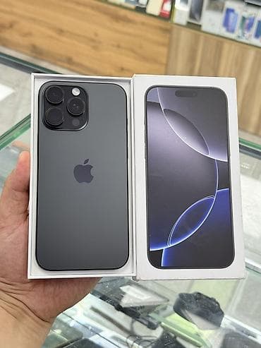 айфон бишкек: IPhone 16 Pro Max, Б/у, 256 ГБ, Black Titanium, Коробка, 100 % — 1