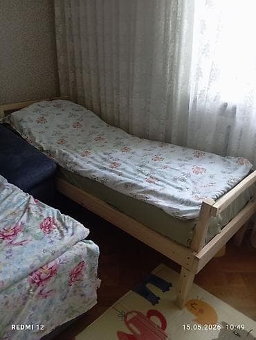 Үй жана бакча: Односпальная кровать из массива (сосна), ручная сборка. ВМЕСТЕ С — 1