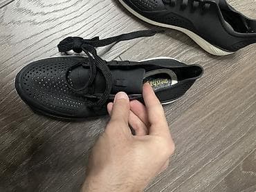 Босоножки, сандалии, шлепанцы: Кроссовки/сникеры черные с белой подошвой, легкие и дышащие. 41размер — 3