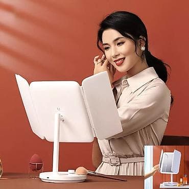 Шейшеп, жууркандар: Зеркало Xiaomi для макияжа с подсветкой, тройное - Панорамное — 3