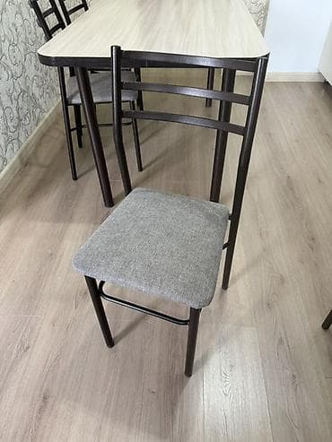 столчики: Кухонный стол и стул, Самовывоз, цвет - Серый — 3