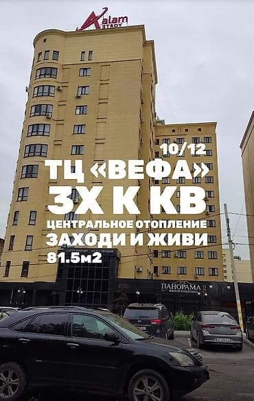 81: 3 комнаты, 81 м², Вефа ТЦ Элитка, 10 этаж, Свежий ремонт — 1
