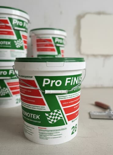 Шпатлевка финишная Stenotek Pro Finish в ведре 28 кг. Подходит для
