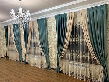 Комплект штор, С тюлем в комплекте, Изготовление на заказ, Для зала