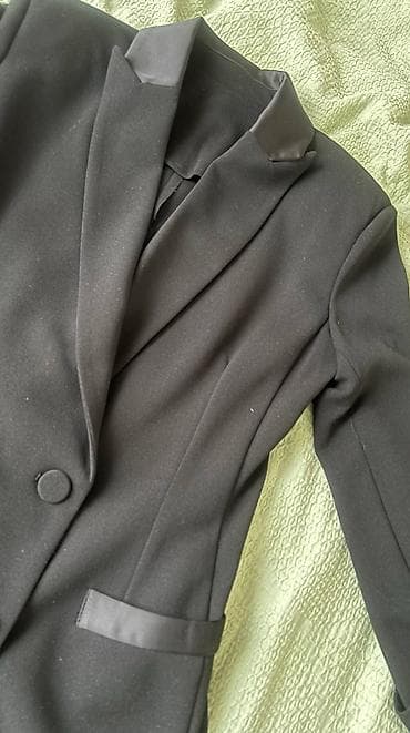 костюм женские: Женский брючный костюм-смокинг черный Imperial, состояние отличное — 6