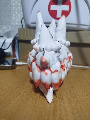 Шейшеп, жууркандар: Ручная декоративная шкатулка-статуэтка «Зубастый монстр» - Материал — 2