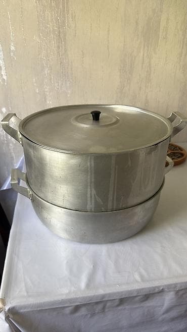 Алюминиевая пароварка (4яруса) с крышкой - Материал: пищевой алюминий