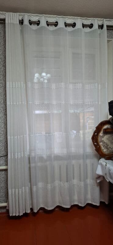 кухонный шторы: Тюль штора высота 2,55 м есть 2 штуки. на 1 фото длинна 4 метра 1000 — 1