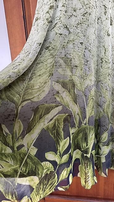 льняной сарафан: Платье макси из легкой полупрозрачной ткани с нежным оливково‑серым — 6