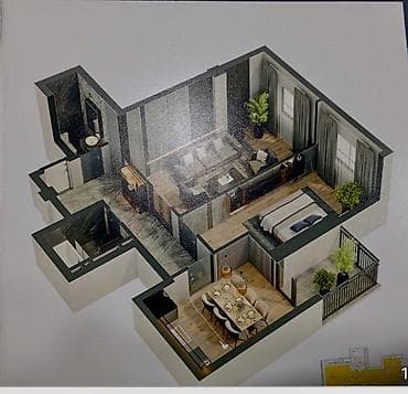 квартира мкр кок жар: 2 комнаты, 66 м², Элитка, 10 этаж, Готовая ПСО (под самоотделку) — 2