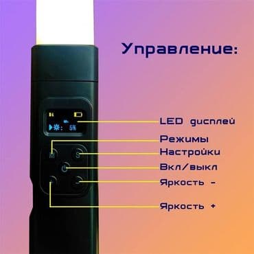 кольцевая лампа для видео: Осветитель светодиодный RGB Light Stick для фотосъемки с регулируемой — 4