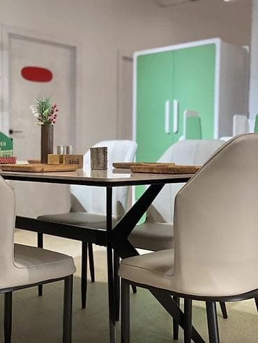 Дивандар: Обеденный стол с керамической столешницей под белый мрамор - — 6