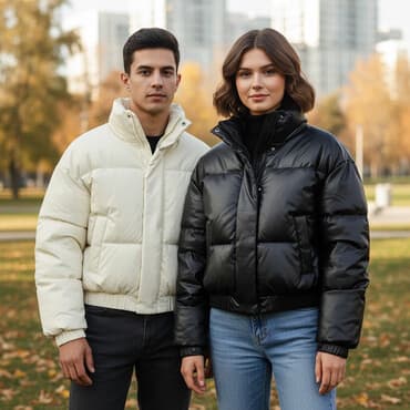 пальто женское зимнее с мехом: Пуховик, Короткая модель, Стеганый, S, M, L — 1