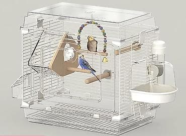 куплю канарейку: Прозрачная клетка для мелких и средних декоративных птиц (волнистые — 1
