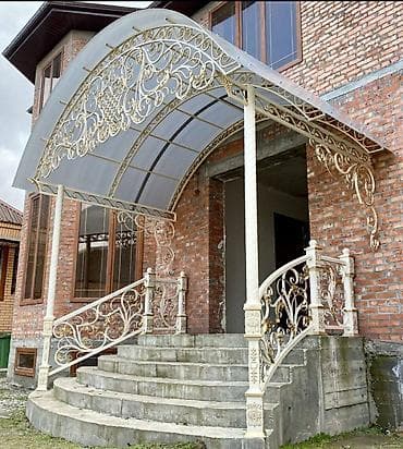 балясины перилы: Кованые лестничные ограждения и козырьки - Художественная ковка — 3