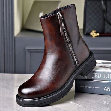 высокие мужские ботинки: Кожаные мужские сапоги с мехом. Производство: фабричный Китай — 6