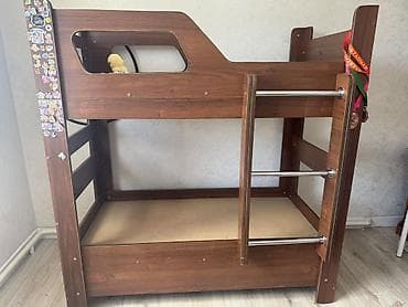 кубики детские: Двухъярусная детская кровать, ЛДСП, цвет - Коричневый — 2