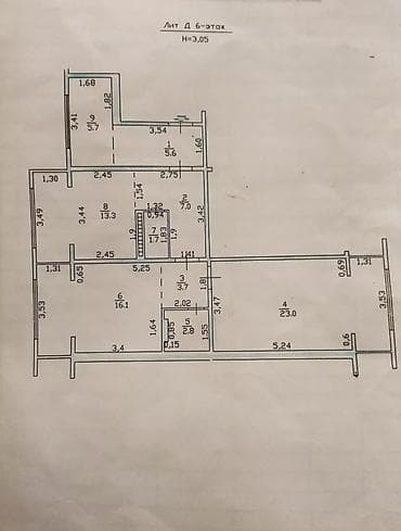 2 8: 3 комнаты, 79 м², 106 серия улучшенная, 6 этаж, Евроремонт — 2
