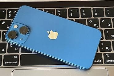 IPhone 13, Б/у, 128 ГБ, Синий, Защитное стекло, Чехол, Коробка, 84 %