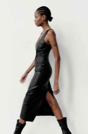 леопардовые вещи: Вечернее платье, Длинная модель, Без рукавов, S — 2