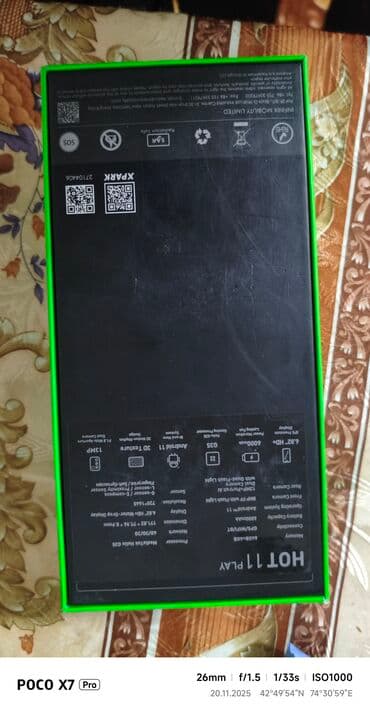 Аудиотехника: Infinix Hot 11 Play, Жаңы, 64 ГБ, түсү - Кара, 2 SIM — 5