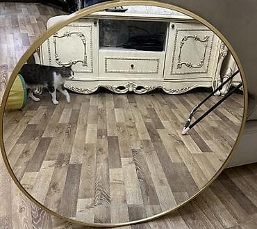 Декор жана интерьер: Настенное зеркало б/у, состояние отличное, диаметр 70см.( ободок — 2