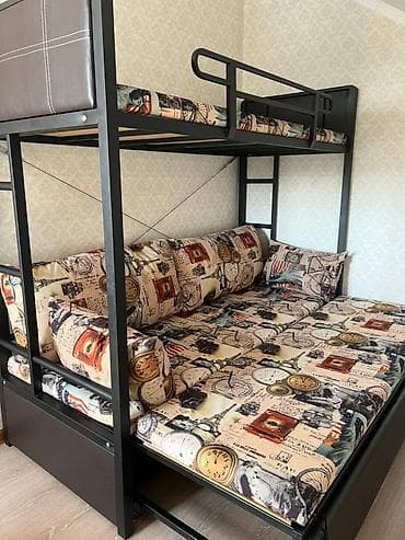 2 ярусный диван: Двухъярусная кровать, Б/у, Складная — 5