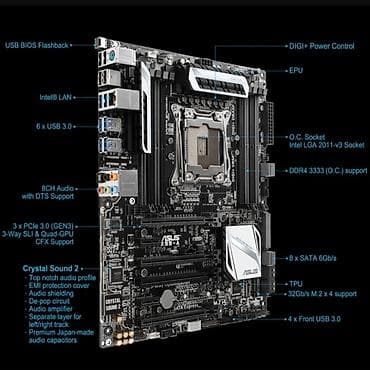 flash: Материнская плата для ПК, Б/у, Asus, LGA2011 v3, EATX — 2